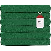 SupremePlus Premium Hand Towels - 16 x 27 Inch, Pack of 6, 100% Ring Spun Cotton - Durable & Highly Absorbent Salon Towels for Spa, Gym, Face, Hotel, Guestroom & Bathroom Use - Green