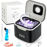 PIGETALE Ultrasonic Retainer Cleaner, 48kHz Sonic Denture Cleaner | 24W Dental Cleaning Pod for Dentures, Night Mouth Guards, Jewelry, Aligner, Braces, 240ML, 3 Cleaning Modes, Digital Timer