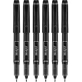 6 PENS Pilot Bravo Liquid Ink Marker Pen, Bold Point, Black (PIL11034)