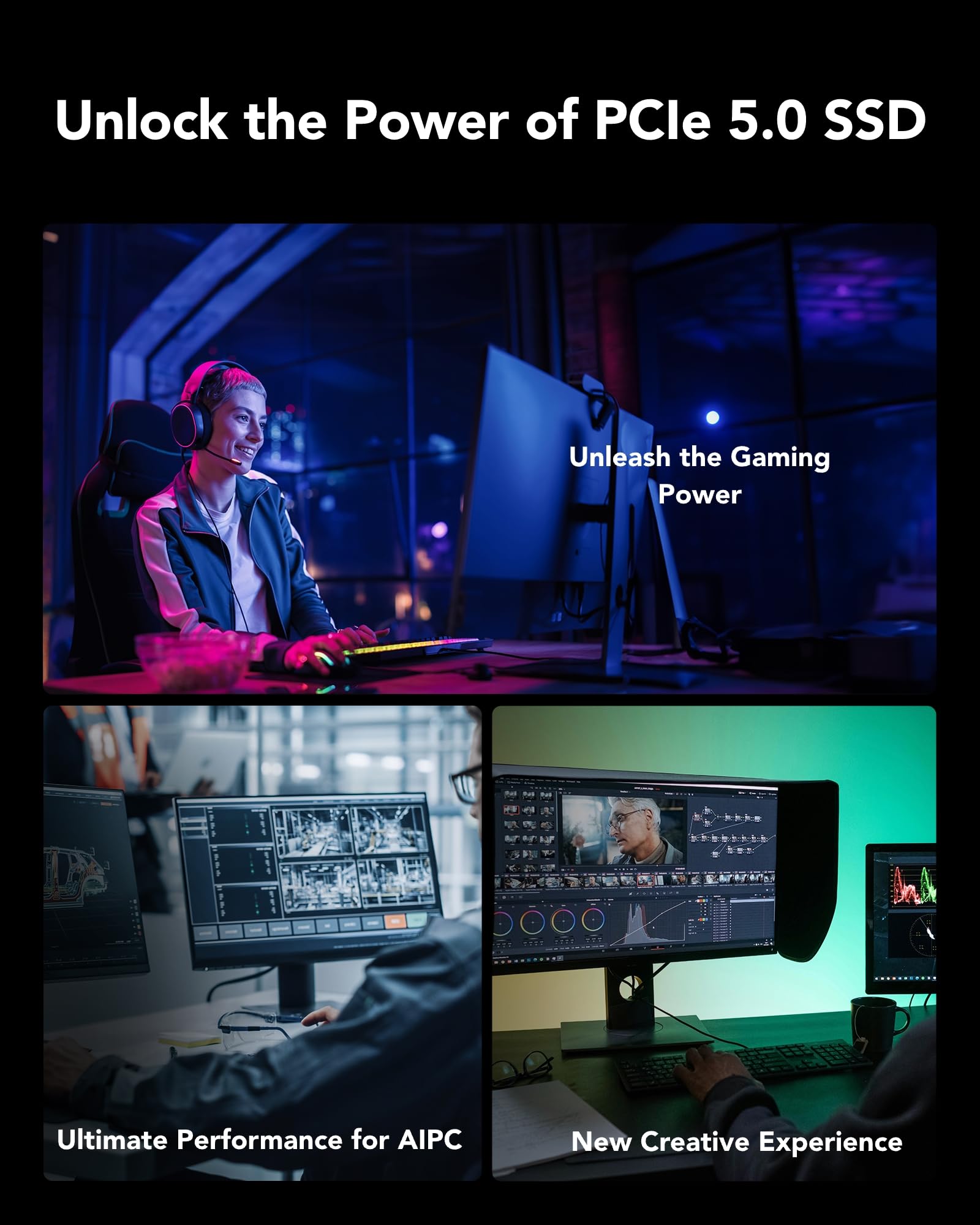 Lexar mit Kühlkörper 1 TB SSD PCle Gen5x4 NVMe, M.2 2280, PCIe 5.0 SSD, bis zu 11500 MB/s Lesegeschwindigkeit, Internal Solid State Drive für Spiele, Fotografie, Videobearbeitung und Design 6