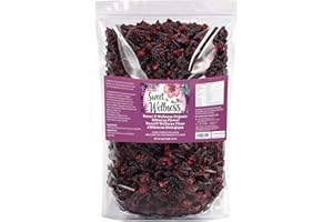Sweet N Wellness Organic Sun- Dried Hibiscus Flowers (7.0oz/200g/170+ servings) – Food, Cooking, Baking, Tea|Non-GMO, Hand-Pi