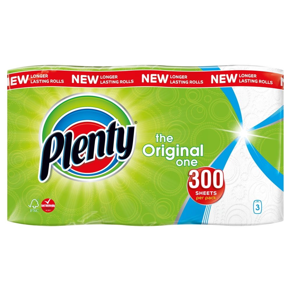 Plenty Kitchen Roll, 3 Rolls Amazon.co.uk Business, Industry & Science