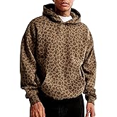 Yulugeman Cheetah Print Hoodie Y2k Leopard Print Hoodie Oversized Cheetah Sweatshirt Pullover Vintage Streetwear Hoodies