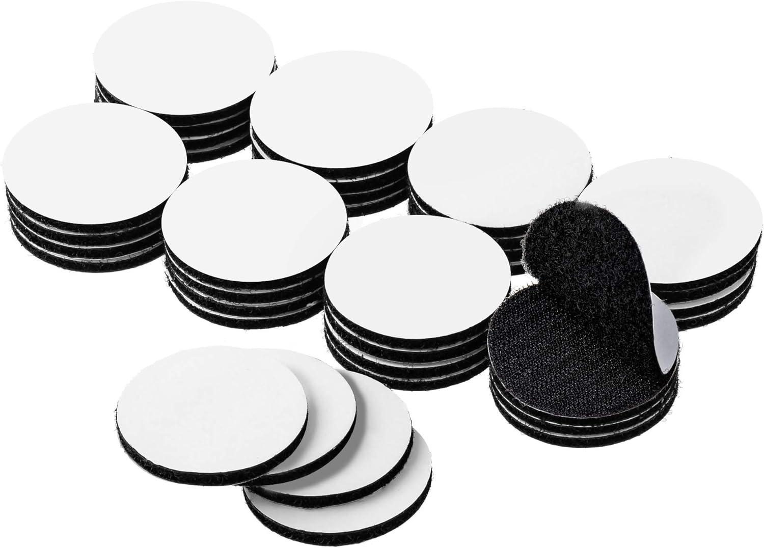 36 Pack Heavy Duty Hook and Loop Coin Dots, BRAVESHINE Strong Sticky Back Coins, Self Adhesive Dots Tapes