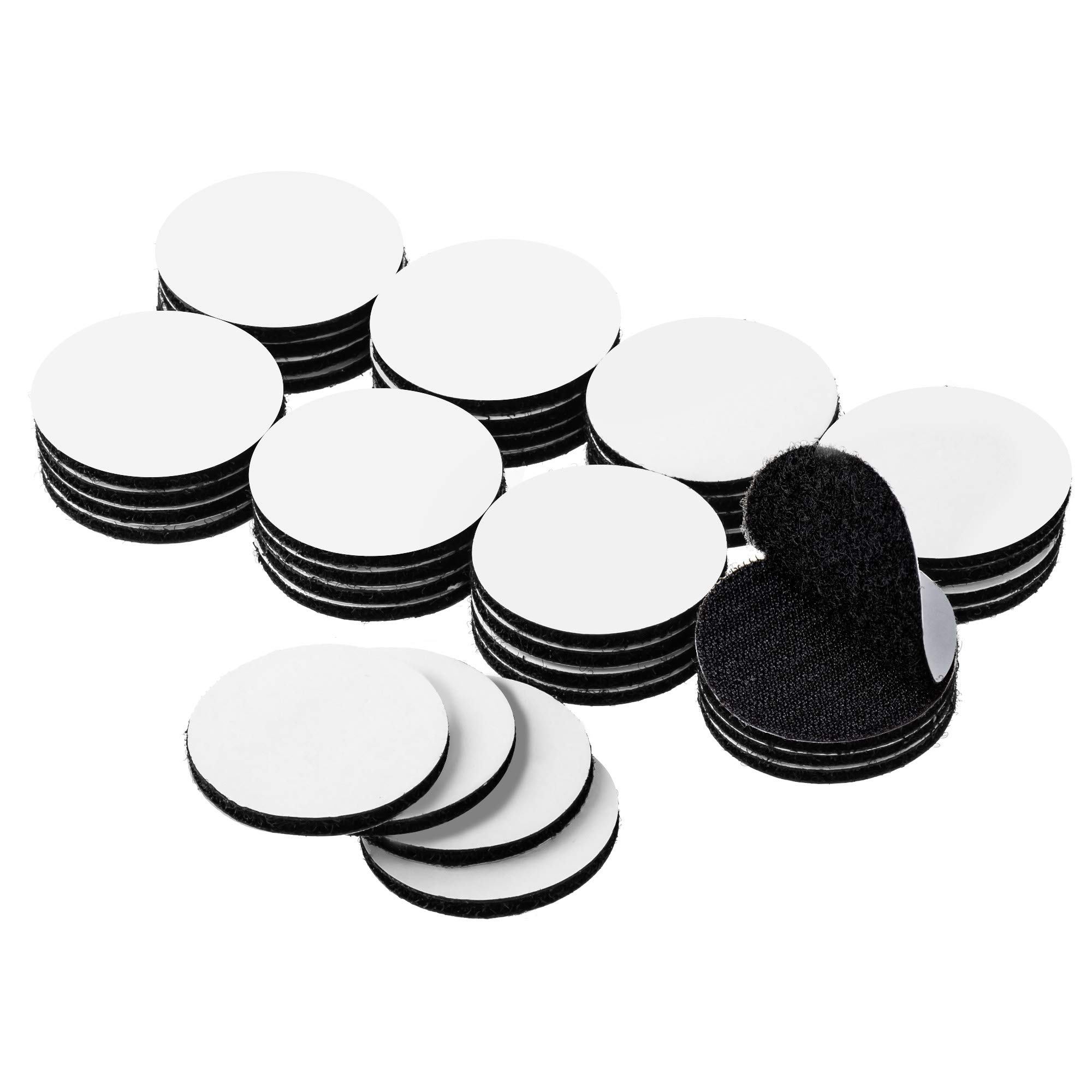 36 Pack Heavy Duty Hook and Loop Coin Dots, BRAVESHINE Strong Sticky Back Coins, Self Adhesive Dots Tapes, Super Sticky Round Sticky Pads for Carpets,Mats,Photo,Craft,DIY Projects (Round 38mm, Black)