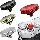 SDTC Tech 4 Pcs Fuji Shutter Release Button Accessories, Copper Camera Soft Shutter Button Fits for Fuji X-T3 X100 X100S X-T10 X-T20 X-T30 Xpro1, 4 Color (Red/Black/Silver/Golden)
