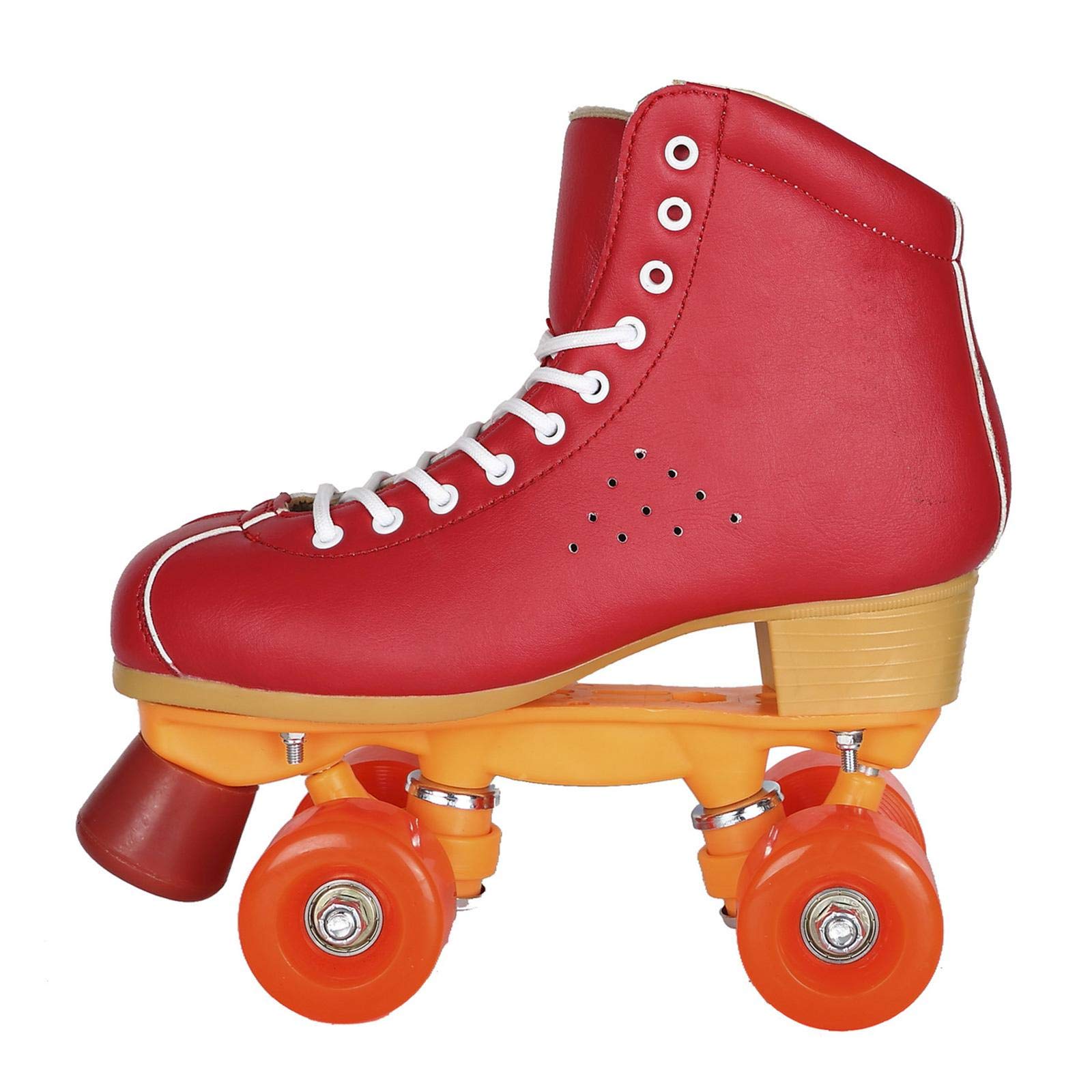Abins Roller Skates, Double Row Pu Roller Skates, Red, White, Black and Green Large Size Men's Roller Skates, Suitable for Adult Men and Women