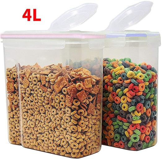 Cereal containers for Storage 2 x 4 Litre Dishwasher Safe Storage for