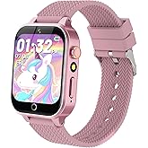 Kids Smart Watch with 2 Screen Protectors, 1.5'' Touch Screen, 26 Games, Audiobook, Learn Card, HD Camera, Video, Pedometer, Alarm Clock - Educational Wristwatch Learning Toy Fun for Birthday Gifts