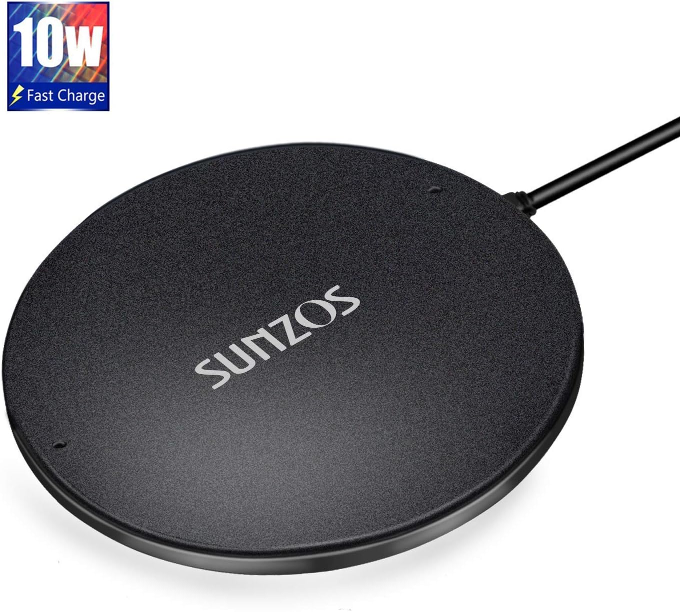 SUNZOS Fast Wireless Charger, Qi-Certified Wireless Charging Pad for iPhoneX/Xs/Xr/Xs Max/8/8+. 10W Fast charge for Galaxy S6 edge+ S7 S7edge S8 S8+ S9 S9+ Note 5/8.
