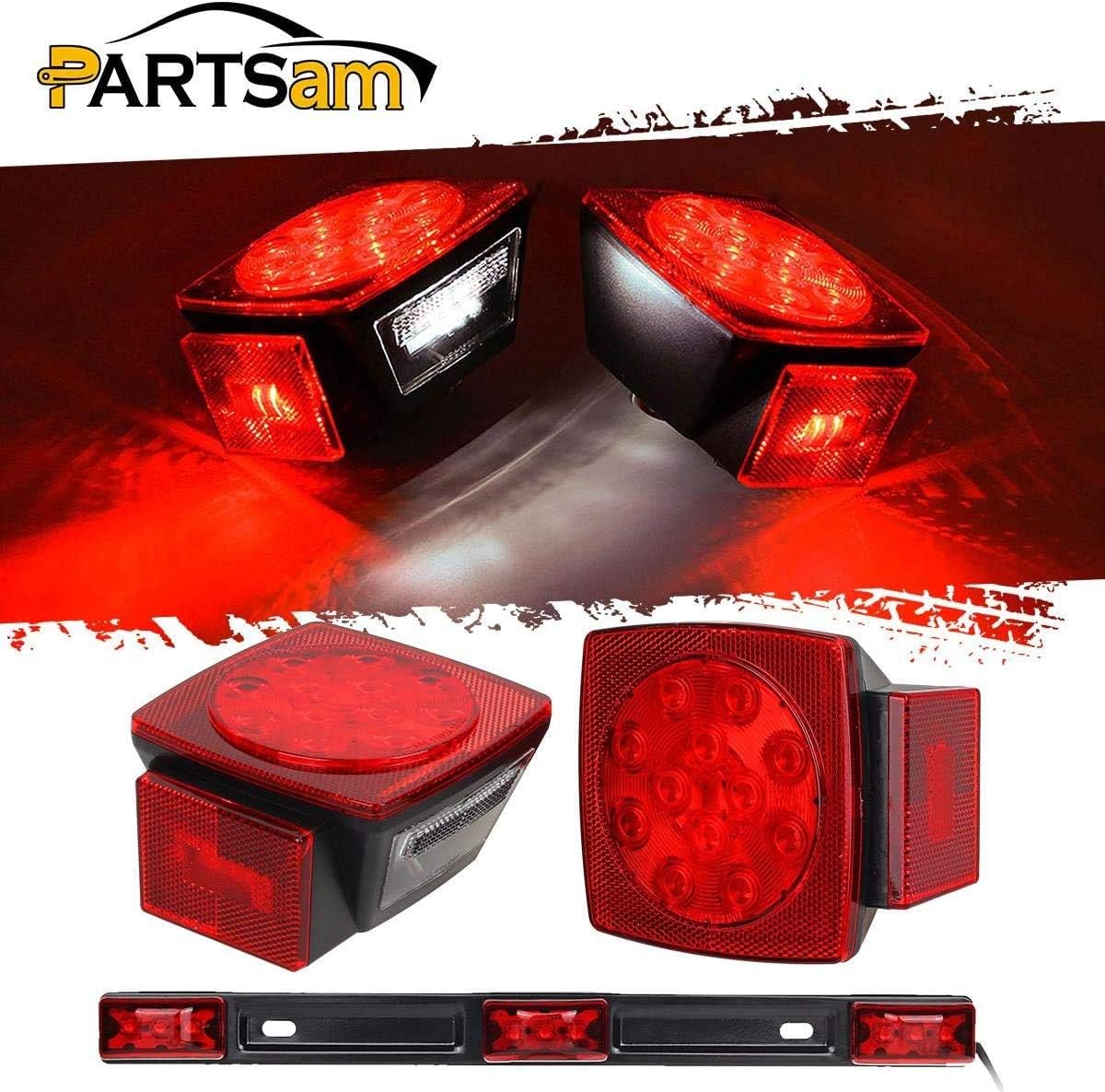 Partsam 12V Boat Trailer Led Lights Kit, Square LED