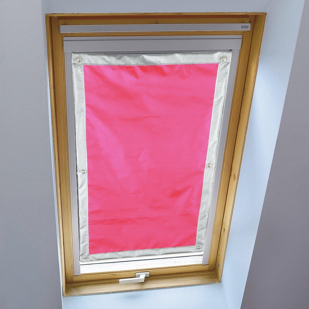 Liveinu Portable Travel 100% Window Blackout with Suction Cups Thermal Insulated Waterproof Blackout Blind Sun Shade For Window Car Skylight Ceiling Pink 23 x 36 Inch