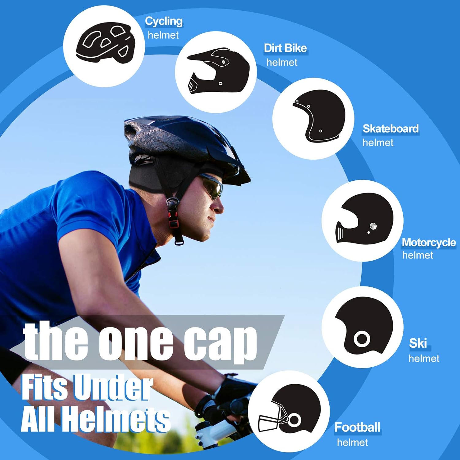 Syhood 2 Pieces Skull Cap Helmet Liner Winter Thermal Running Beanie with Ear Cover Cycling Cap for Men and Women (Black, Dark Gray): Clothing