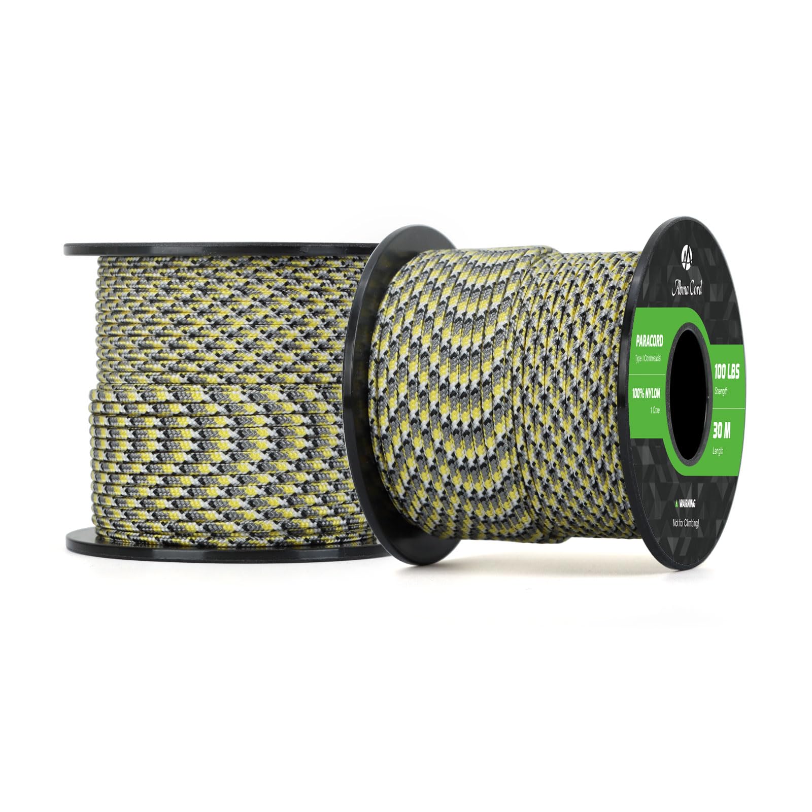 Abma Cord Paracord 100 lbs 2mm 100% Nylon 30M - Yellow Camo