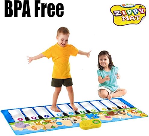 Niños Niñas Manta de Baile Pedal Luz Música Juego Alfombra Pie Electrónico Piano Pad Bebé Alfombra Educativa de Juguete A: Amazon.es: Hogar