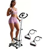 RORALA Twist Stepper with Handlebar,Stair Step Machine for Cardio Workout,Compact Home Exercise Equipment,300LBS MAX Weight Capacity