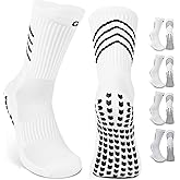 GOGOGOAL 4-Pair Cotton Grip Soccer Socks Men Women Non-slip Football Socks Sport Sock Yoga Pilates Basketball Hikking Cycling
