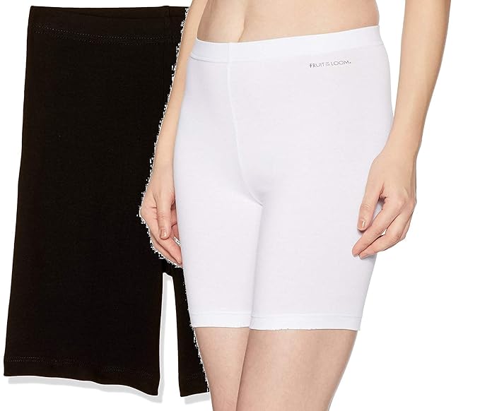 Buy Fruit of the Loom Women's Plain Cotton Boy Shorts (Pack of 2) at