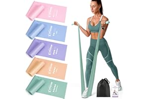 VITEVER Stretch Bands for Exercise, 5 Levels Resistance Bands for Working Out, Exercise Bands for Physical Therapy, Pilates, Rehab, Stretch, Strength Training and Yoga Starter Set