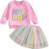 Socutebabe Toddler Easter Outfit Baby Girl Easter Shirt Dress Long Sleeve Sweatshirt and Tulle Skirts Little Girls Clothes
