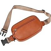 GAEKEAO Fanny Packs Belt Bag for Women Everywhere Waist Packs Vegan Leather Crossbody Bags with Adjustable Strap(Brown)