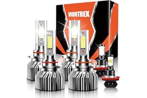 VIONTREX High Low Beam Fog Light Bulbs Combo Pack Fit For Toyota Corolla 2009 2010 2011 2012 2013 Driving Light Plug and Play,6500K White Car Lamp Bulb Kit,IP68 Pack of 6
