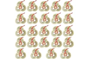 EasyBravo 24 Sets Fortune Coins Feng Shui Coins with Red String for Wealth and Success, 72 Coins