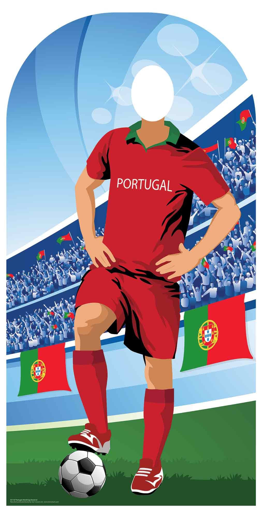 Portugal (World Cup Football Stand-in) Adult Size 6ft /190cm Tall with Free Mini Destop Cut Out