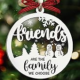 Friends Christmas Ornaments 2025-2 Layered Friendship Ornaments for Women - Friends are The Family We Choose Ornament - Friendship Gifts for Large Groups - Friend Ornament - Best Friend Sister Gifts