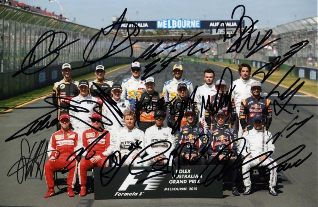 LIMITED EDITION F1 DRIVERS 2015 SIGNED PHOTOGRAPH + CERT PRINTED AUTOGRAPH