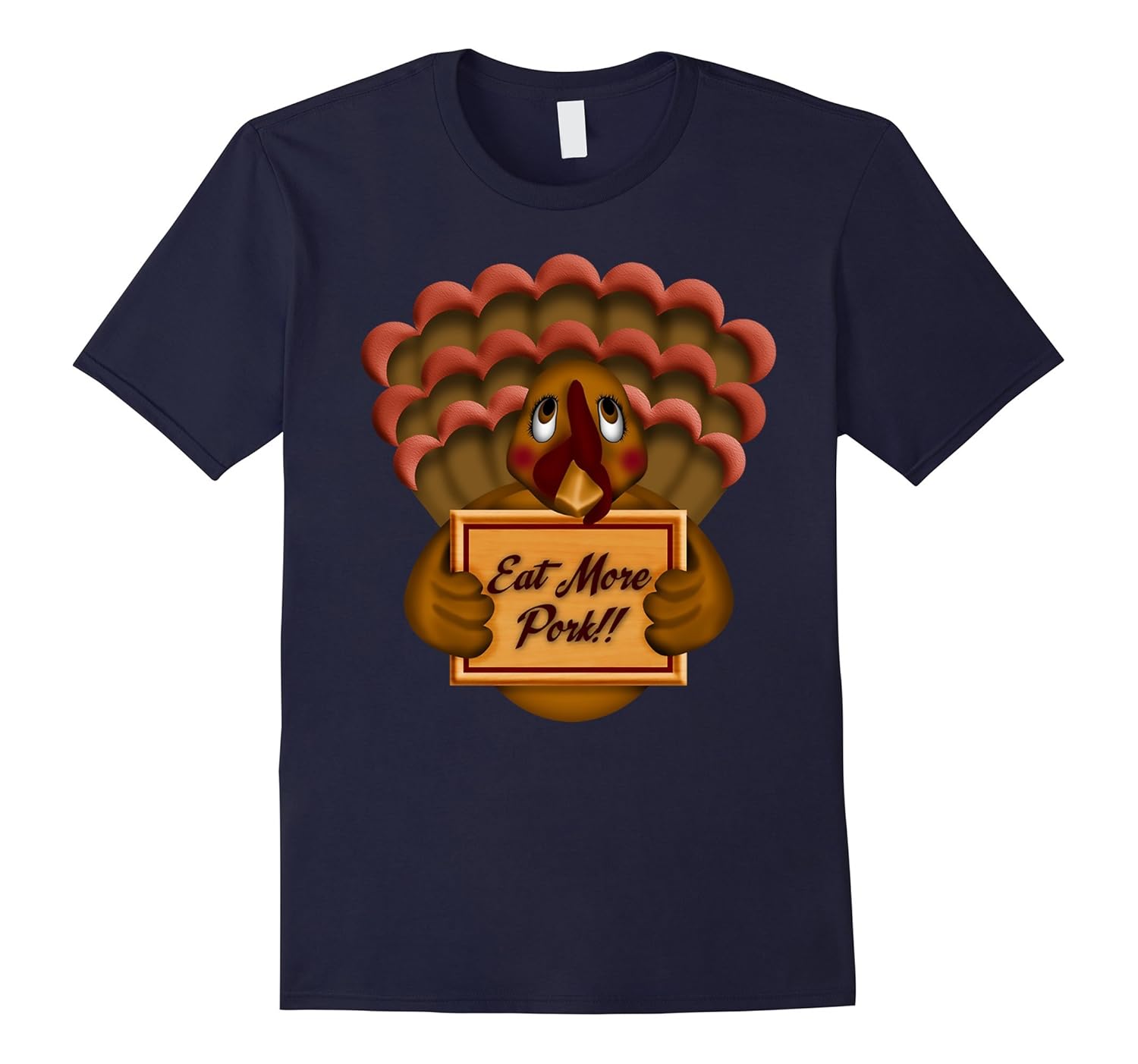 Thanksgiving T-Shirt- Funny Saying Eat More Pork Turky Shirt-ANZ