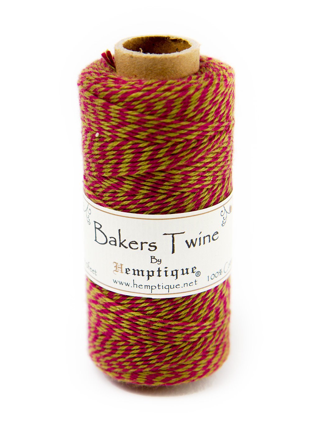 Hemptique Montana Mae 2-ply Bakers Twine Spool, Cotton, Sage/Burgundy, 125 m, 1 mm, one Size