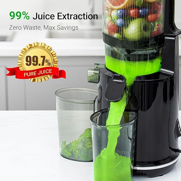COLD PRESS JUICER, 5.8″ EXTRA LARGE FEED CHUTE, AEITTO MASTICATING JUICER MACHINES, EASY TO CLEAN WIHT BRUSH, FIT WHOLE VEGETABLES & FRUITS, PROFESSIONAL JUICE MAKER, SELF FEEDING, HIGH JUICE YIELD