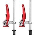 TOOLCOOL MFT Table Workbench Quick Ratchet Bench Dog Clamp 3/4 Inch Dog Hole Clamp Hold Down Clamp for Woodworking (2 Pack)