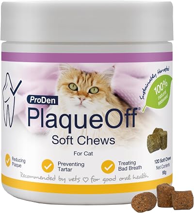 ProDen PlaqueOff 120 Soft Chews Cat Dental Care Salmon Flavor