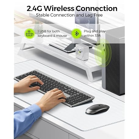 Mouse With Keypad Mua Wireless Keyboard and Mouse Combo - Full Size Slim Thin Wireless ...
