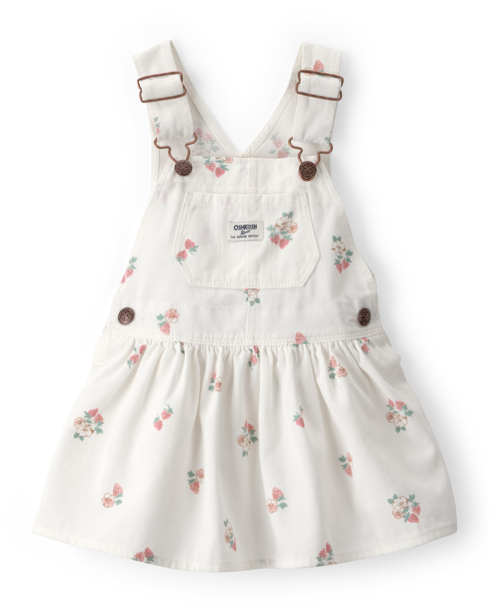 OshKosh B'gosh Girl World's Best Overalls, White, 5T Image