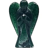 Nelson Creations, LLC 2 Inch Dark Green Aventurine Guardian Angel Figurine Hand-Carved Natural Stone, Excellent for Attracting Luck and Manifesting Prosperity