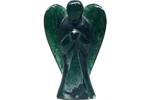 Nelson Creations, LLC Hand-Carved 2 Inch Dark Green Aventurine Guardian Angel Natural Gemstone Healing Figurine