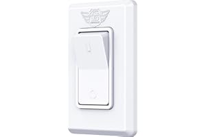 Leisure LED Modern Single SPST On-Off Switch with Bezel, 12-Volt, for RV, Trailer, Camper, with Label Sticker (White)