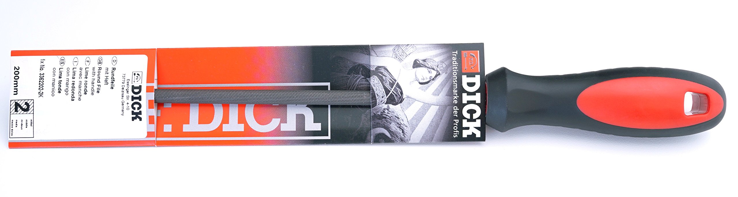 Dick 3362202-2K Type of Cut 2 Workshop Round File, Grey, 200 mm