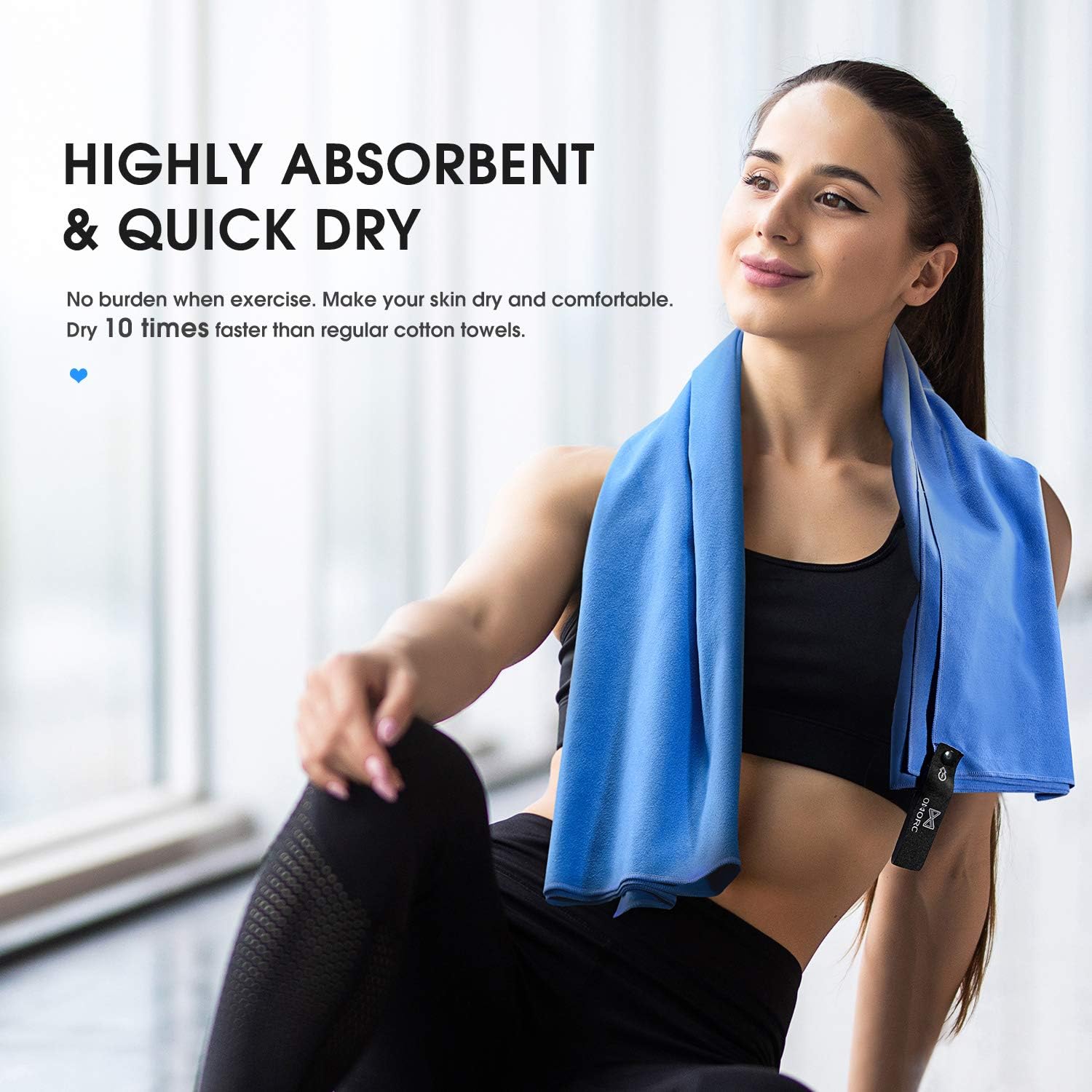 OMORC Microfiber Travel Towel, Sports Towel Set, Fast Drying Towel, 2 Pack Large(63x32in,28x15in), Super Absorbent, Ultra Compact, Lightweight for Camping, Gym, Beach, Swimming, Yoga: Home & Kitchen