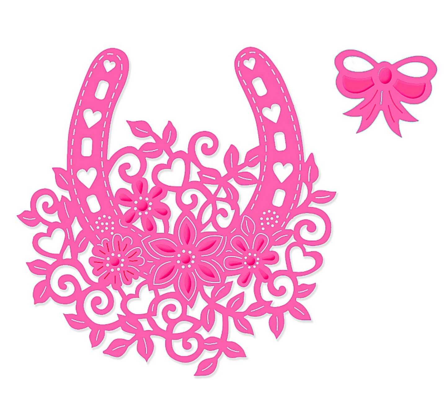 Sweet Dixie Horseshoe and Bow Die, Metal, Grey, 23.3 x 13 x 0.8 cm