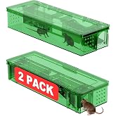 Upgraded Multi-Catch Humane Mouse Traps,Dual Entrance Design,No Kill Live Catch and Release,Indoor for Home/Outdoor,Easy to Use &amp; Clean-2 Pack