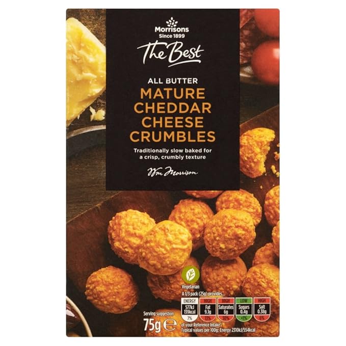 Morrisons The Best All Butter Cheddar Cheese Crumbles, 75 g Amazon.co