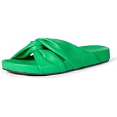 Amazon Essentials Women's Twist Slide Sandal with Cradling Cupped Sole, Faux Leather