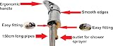 Hairstore Hairdressing Salon Tap Valve Faucet for Basin Backwash 150cm view 2