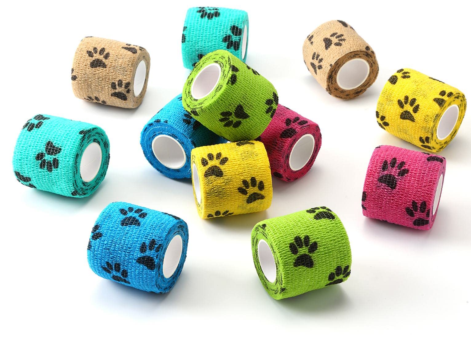 Photo 1 of WePet Pet Wrap, Self-Adhesive Non-Woven Bandage, Emergency Cohesive Gauze, for Dogs, Cats, Horse, Birds, Wounds, Wrist Healing, Ankle Sprain, 2 Inch, 12 Rolls