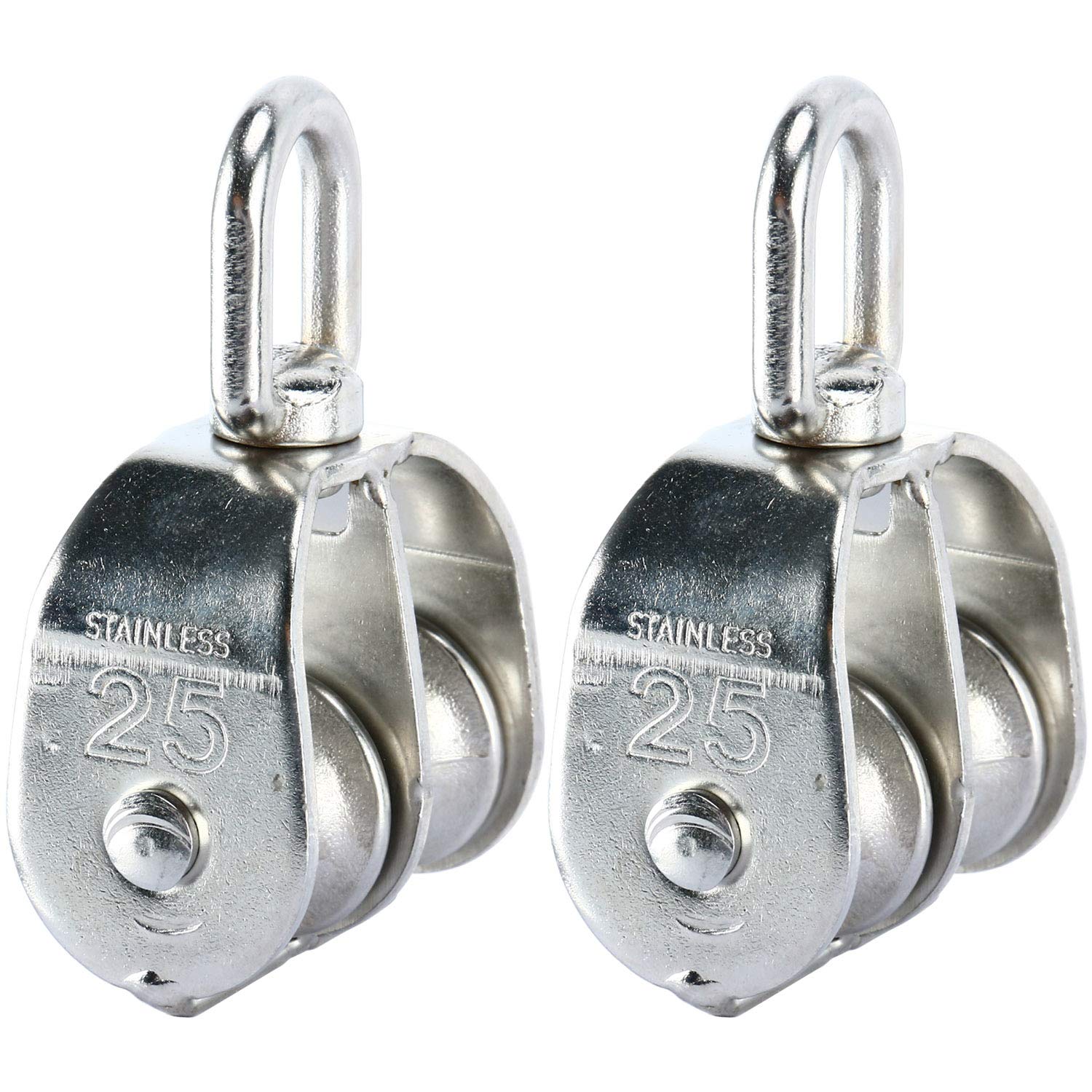 2 Pieces M50 Lifting Double Pulley Block Crane 304 Stainless Steel - View #6