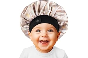 WINSTECK Satin Bonnet for Kids Baby, Soft & Adjustable Elastic Band Sleep Silk Bonnet for Girls Boys Toddler Child Curly Hair